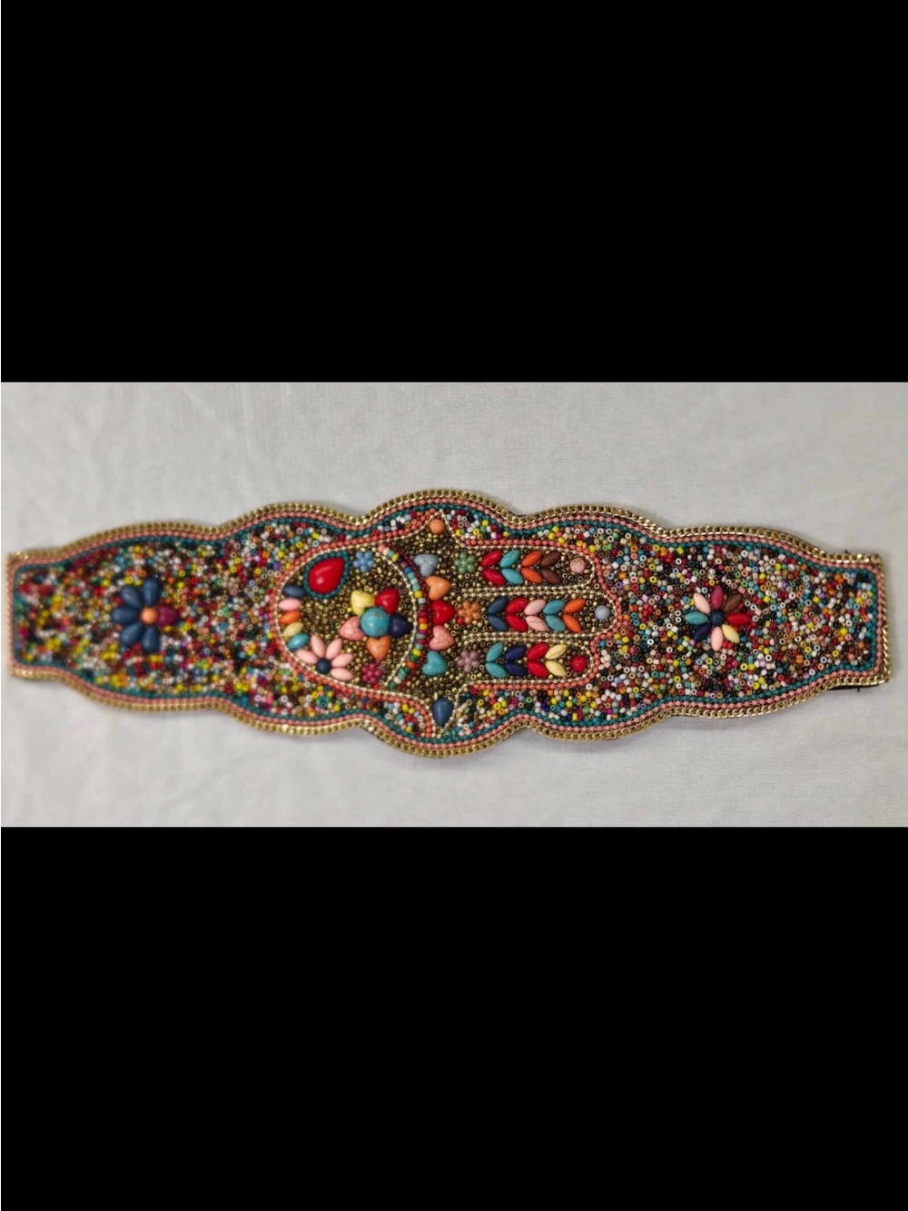 Hand-Beaded Multicolor Women's Waist Belt - Picture 3 of 11